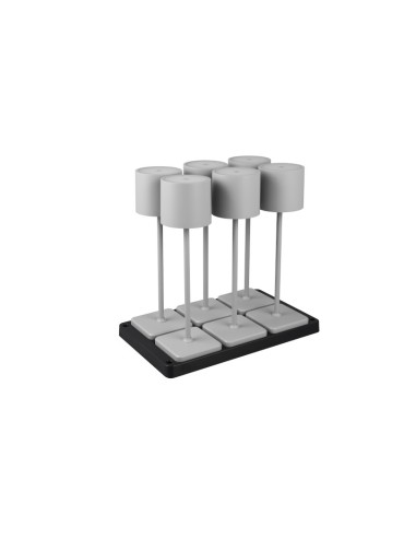 Pack de 6 lampes de table  rechargeables grises - Trio - Fernandez