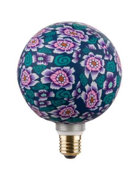 Ampoule décorative globe Led E27 motif floral psychédélique - Girard-Sudron