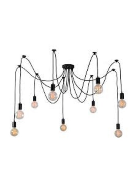 Suspension Phoenix Segula porcelaine noire 9 douilles