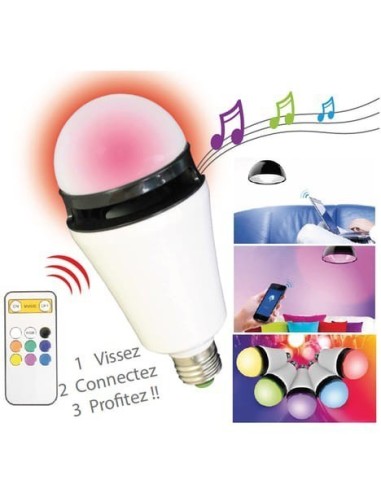 Ampoule Led haut-parleur Bluetooth RGB Samba - Luminance Leluminaireled.com