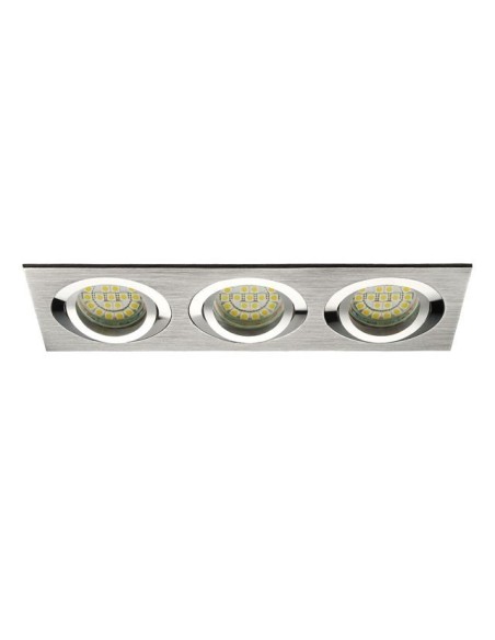 Support 3 spots Led encastrable orientable Design alu brossé - Kanlux - Seidy Leluminaireled.com