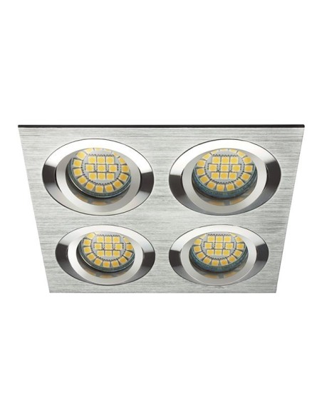 Support 4 spots Led encastrable orientable Design alu brossé - Kanlux - Seidy Leluminaireled.com