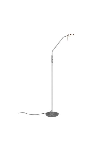 Lampadaire Led  intensité lumineuse variable nickel - Trio - Monza