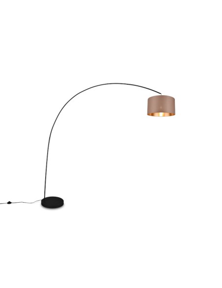 Lampadaire Led  noir et taupe culot E27 - Trio - Mansur