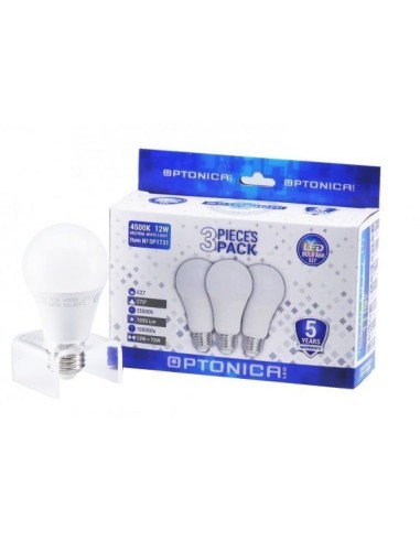 Pack de 3 ampoules E27 15W blanc neutre - Optonica Leluminaireled.com