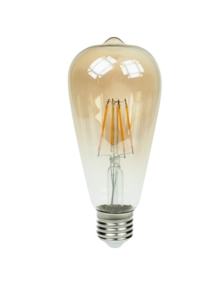 Ampoule Led décorative filament E27 ST64 6.5 W  ambrée - Optonica Leluminaireled.com