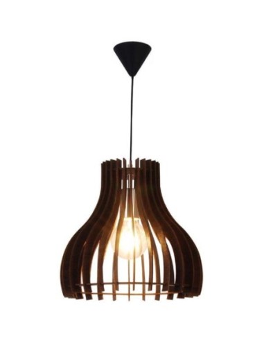 Suspension bois noir forme lanterne - Girard-Sudron Leluminaireled.com