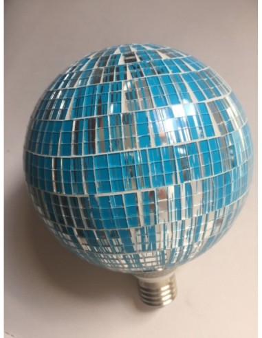 Ampoule décorative Led dimmable forme globe  E27  motifs mosaïque turquoise - Girard-Sudron Leluminaireled.com