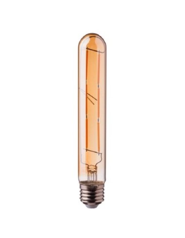Ampoule Led ambrée  tubulaire à filament E27 6 W blanc chaud - Luminance Leluminaireled.com