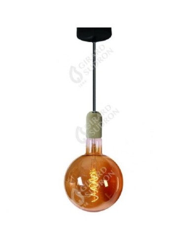 Pack suspension béton + ampoule géante à filament ambrée 6W dimmable - Girard Sudron Leluminaireled.com