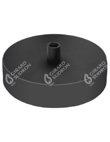 Rosace de plafond ronde métal noir 1 sortie pour câble 6 mm - Girard-Sudron Leluminaireled.com