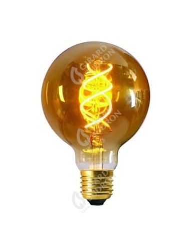 Ampoule Led décorative filament E27 G95 5 W ambrée - Girard-Sudron Leluminaireled.com