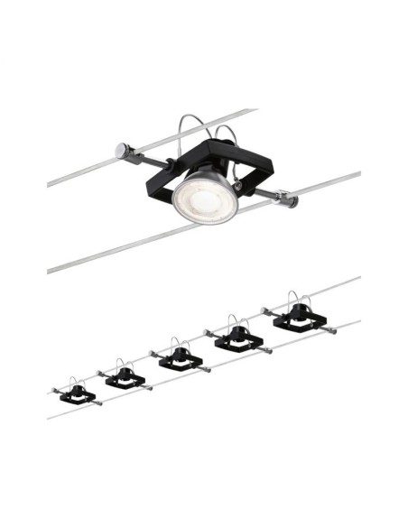 Kit de base 5 spots Led sur câble tendu Mac II - Paulmann Leluminaireled.com