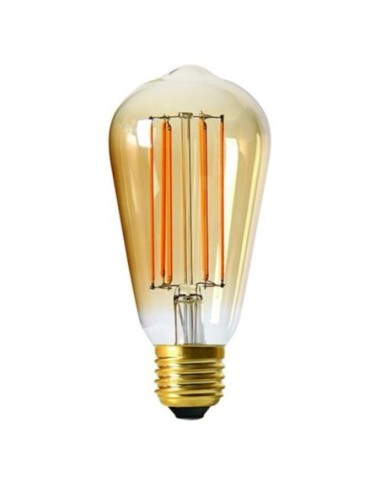 Ampoule Led décorative filament dimmable E27 ST64 6 W ambrée - Girard-Sudron Leluminaireled.com