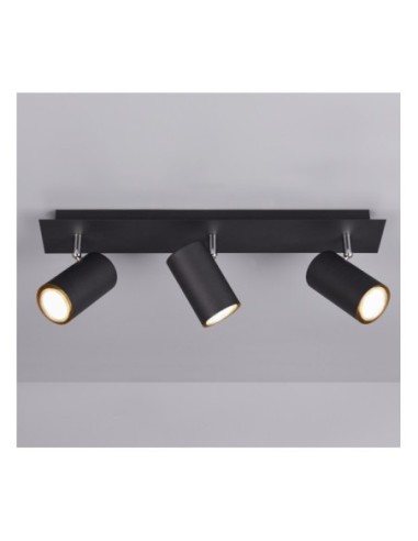 Plafonnier/applique Led 3 lampes culot GU10 noir - Trio - Marley III Leluminaireled.com