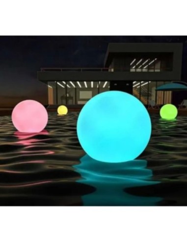 Boule lumineuse RGB solaire flottante télécommandée diam 40 cm - DDC Leluminaireled.com