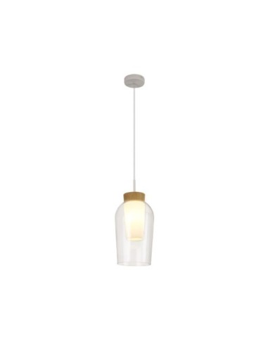 Suspension Led verre et bois  - Mantra - Nora