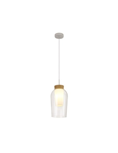 Suspension Led verre et bois  - Mantra - Nora