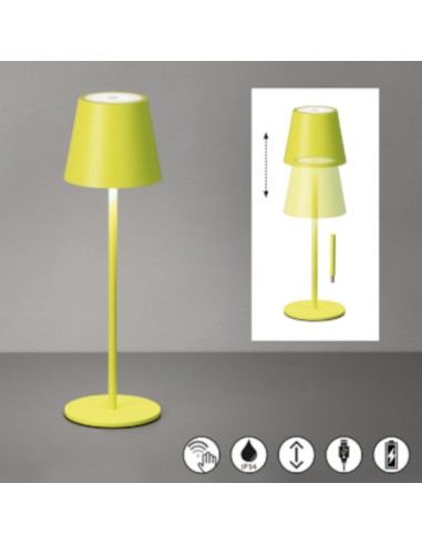 Lampe de table autonome rechargeable vert anis - Fischer & Honsel - Viletto Leluminaireled.com